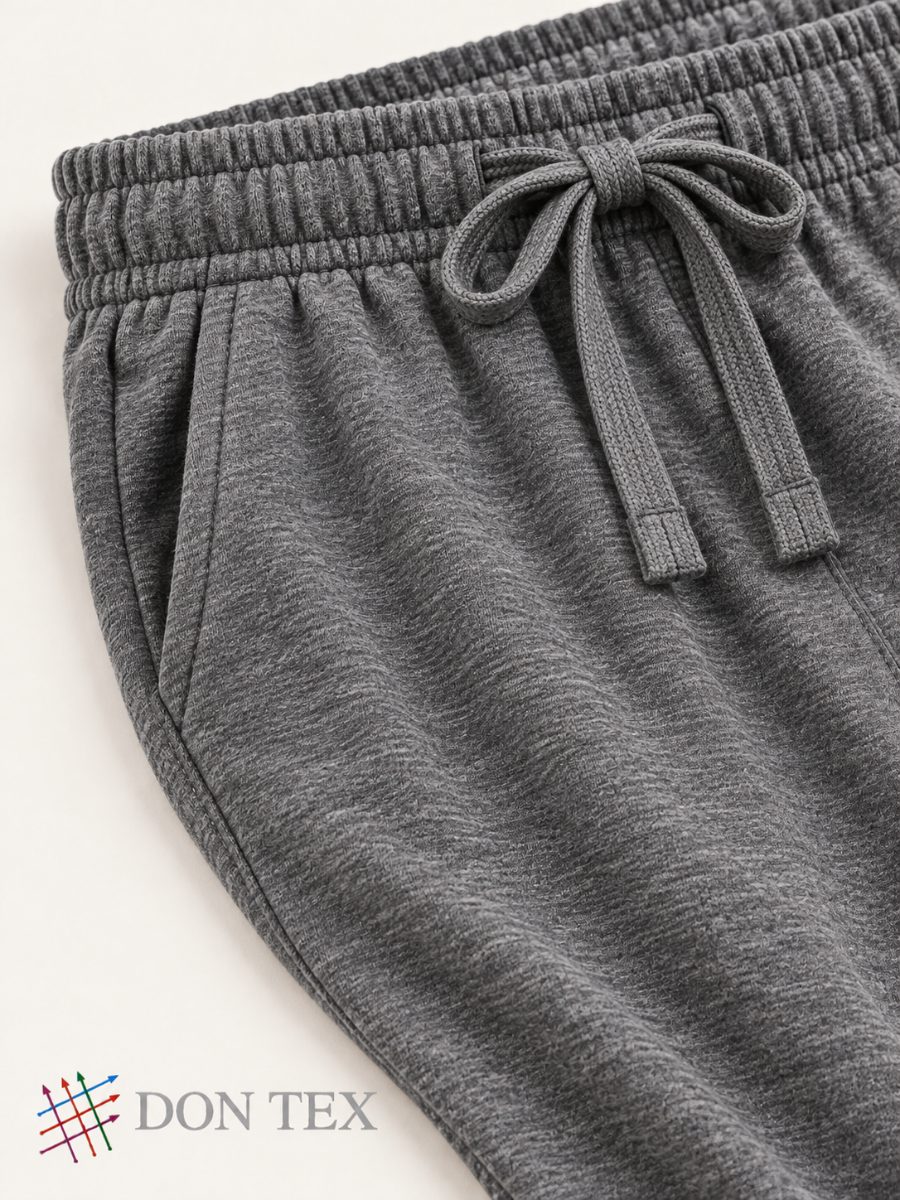 Elasticated waistband, drawcord and side pocket on heather knit